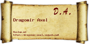 Dragomir Axel névjegykártya